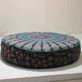 Indian Mandala Floor Pillow Seating Throw Boho Meditation Cushion Cover Hippie Decorative Bohemian Round Ottoman Yoga Pouf Pom Case Large Sham Home Decor Outdoor Comfortable