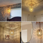 Plug in Pendant Light with 6W LED Bulb Warm Light(3000K) Dimmable Switch Cute Rattan Hanging Lamp Cord 15ft Hand Woven Plug in Chandelier Boho Hanging Lights Fixture for Bedroom Kitchen - size: 1 Light (Bulb Included)