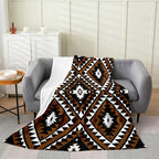 Erosebridal Rustic Western Fleece Flannel Blanket for Sofa Bed,Southwestern Aztec Throw Blanket Bohemian Bed Blanket Ethnic Mexican Style Geometric Diamond Fuzzy Blanket Brown Black Throw 50x60 - color: Multi 242, size: Throw