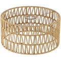 Rattan Lamp Shade, Retro Farmhouse Wicker Lampshade Replacement, 12.6" D×6.3" H Large Cylinder Woven Lamp Shade for Floor Light, Pendant Light, Chandelier