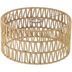Rattan Lamp Shade, Retro Farmhouse Wicker Lampshade Replacement, 12.6" D×6.3" H Large Cylinder Woven Lamp Shade for Floor Light, Pendant Light, Chandelier