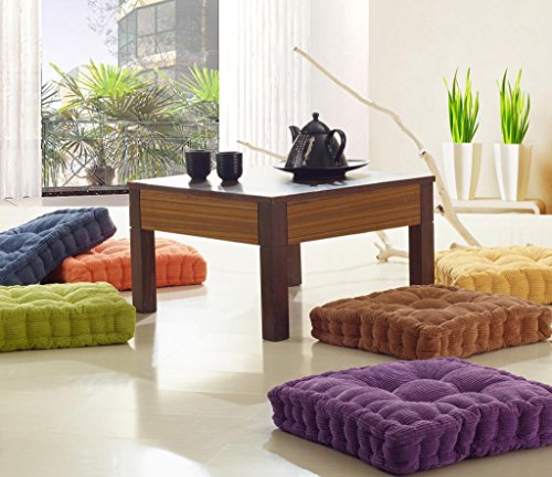ChezMax Floor Pillow & Cushion, Large Meditation Chair Cushions, Thick Square Seat Pad, Soft Velvet Tufted Seating Pouf for Indoor/Outdoor Yoga Bench Rocking Chair Room Tatami Sofa, Dark Blue 20"x20" - color: Dark Blue L