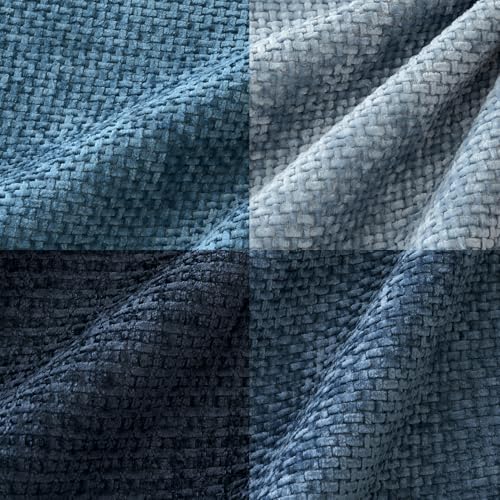MIULEE Pack of 4 Couch Throw Pillow Covers 18x18 Inch Neutral Blue Soft Decorative Chenille Pillow Covers Farmhouse Accent Cushion Covers for Boho Western Spring Coastal Decor Sofa Bed Living Room - color: Neutral Blue, size: 18" x 18" (Pack of 4)