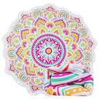 Benefeet Sox Large Mandala Beach Towel Round Microfiber Circle Beach Towels Bohemian Roundie Beach Blanket Quick Dry Beach Throw Blanket Sand Free Pool Towels, 59 Inches Yellow Multi - color: Mandala, Yellow Multi