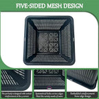 16 Pcs 9 Inch Square Aquatic Plant Baskets for Hydroponics Water Garden Plant Pots Black Plastic Mesh Basket Plastic Mesh Pond Containers for Live Aquarium Plants - style: 9" Square-16 PCS