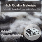 Luxury Fluffy Faux Fur Throw Blanket,Thick Fluffy Silky Fuzzy Cozy Blanket,Plush Blankets for Couch, Sofa, Chair, Bed-Black&Grey Cow-50 * 60inch - color: Black&grey Cow, size: Throw (50" x 60")