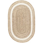 Nuloom Rikki Off-White/Natural, 4' x 6' Oval, Coastal Braided, Jute, Soft and Textured, High Traffic, Stain Resistant, Easy Clean, Durable Area Rug for Bedroom, Living Room, Dining, Foyer, Entryway - color: Off White, size: 4' x 6' (Oval)