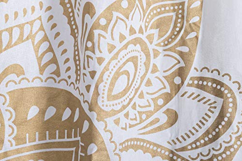 Popular Handicrafts Indian Hippie Bohemian Beautiful Passion Ombre Color Mandala Curtain Panels White Gold - color: White Gold_f, size: 38"W x 83"L (Pack of 2)
