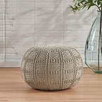 Christopher Knight Home Yuny Fabric Pouf, Grey - color: Grey
