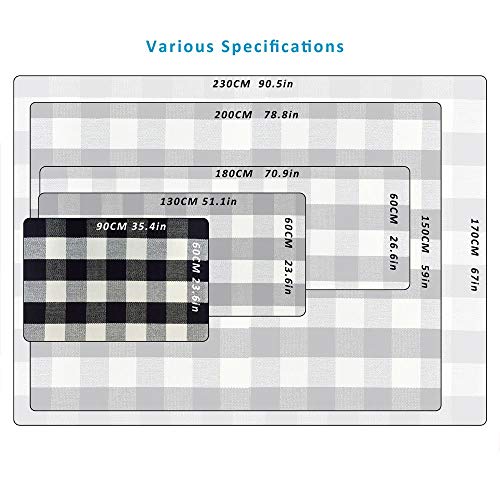 Winwinplus Buffalo Plaid Check Rug 23.6 x 35.4 Inches Cotton Washable Woven Checkered Indoor/Outdoor Rugs for Doorway/Living Room/Kitchen/Front Porch Layered Door Mat Decor/Farmhouse, Black and White - color: Black and White Plaid, size: 1'11" x 2'11" (Re