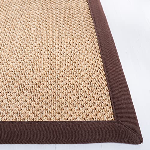 SAFAVIEH Area Rug 2x3 - Natural Fiber Collection - Maize & Brown, Sisal, Woven Design with Border (NF141C) - color: Maize/Brown, size: 2' x 3' (Rectangular)