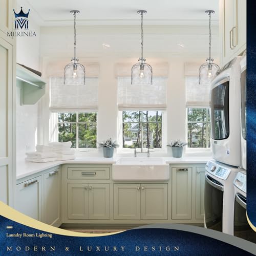 Chrome Pendant Light for Kitchen Island – 10" Modern Glass Dome Hanging Light Fixture, Single E26 Ceiling Pendant Lamp for Dining Room, Hallway, Bedroom - color: Chrome-Medium