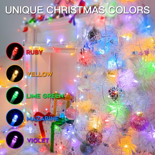 suddus Connectable Christmas Lights with Remote, Multicolor String Lights with Timer, 66ft 200 Led Fairy Lights Plug in for Xmas Tree, Bedroom, Dorm, Yard, Garden, Party, Indoor, Outdoor Decorations - color: Christmas Multicolored, size: 200LED Connectabl
