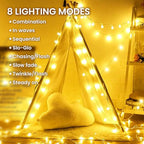 Dailyart Globe String Lights, 120LED 68FT Waterproof Fairy Lights Plug in 8 Modes with Remote Control, Brightness Adjustable &Timing String Lights Indoor Outdoor, Fairy Lights for Bedroom, Warm White - size: 68FT
