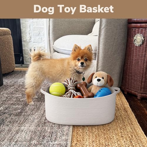 Goodpick Rope Baskets for Gifts Empty, 19.7" X 11" X 7.9" Large Woven Baskets for Baby Shower, Empty Gift Basket for Nursery Toy Storage, Dog Toy Basket for Living Room, White - color: White, size: 19.7x11x7.9 Inch (Pack of 1)
