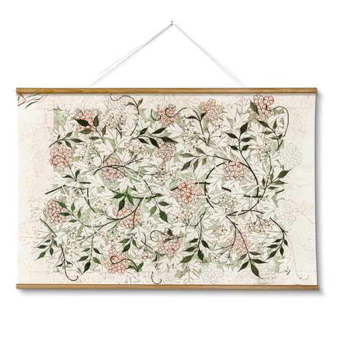 VIYYIEA Extra Large Size Canvas Wall Art, 36x54 Inch Vintage Botanical Hanging Scroll Painting with Wildflower Pattern, Rustic Floral Wall Decor for Living Room, Bedroom, or Entryway - color: William Morris Style Petite Flowers