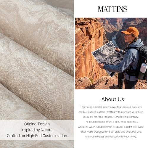 MATTINS Neutral Marble Pillow Covers 12x20 Set of 2, Modern Textured Lumbar Pillow Covers, Luxury Farmhouse Brown Pillow Covers, Boho Patterned Decorative Pillow Cover for Couch Sofa Bed Gift Pack - color: Light Brown, size: 20" x 12" (Pack of 2)