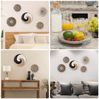 5-Pack Hanging Rattan Woven Wall Basket Decor Set 7.9 9.8 11.8 Inch - Rustic Wall Art Key Tray for Living Room Bedroom Kitchen