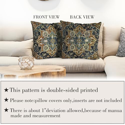 Boho Throw Pillow Covers 16x16 inch Set of 2,Bohemian Vintage Carpet Pattern Antique Ethnic Decor Double Sided Pattern Cushion Cover Soft Pillow Case Living Sofa Room Bed Square Pillow Cover - color: Boho-2, size: 16" x 16" (Pack of 2)