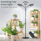 LBW 3-Head Grow Light with Stand for Indoor Plants, Full Spectrum Grow Light for Tall Large Plants, Adjustable Height up to 68", Auto Cycle Timer 6/8/12/16H, 5-Level Dimming, 3 Lighting Modes, Black - size: 3 Head 6.3" Black