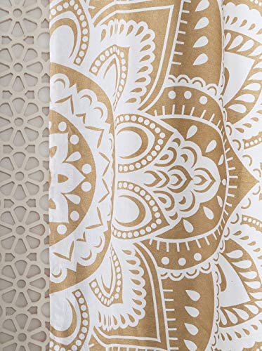 Popular Handicrafts Printed Curtains Panels Set of 2 Indian Hippie Bohemian Beautiful Ombre Color Mandala Curtain Panels White Gold - color: Gold, size: 38"W x 83"L (Pack of 2)
