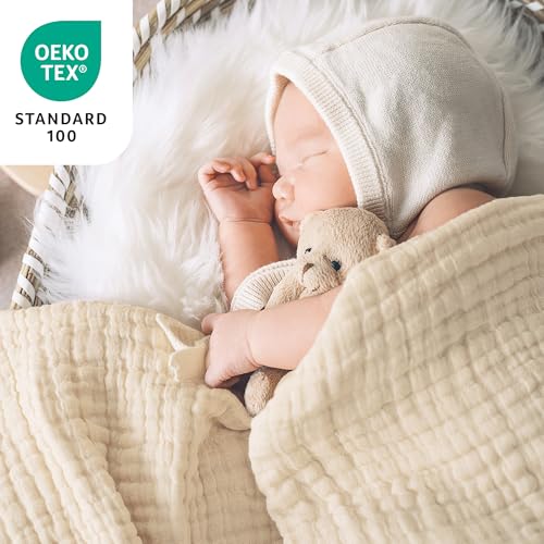 Love's cabin 100% Cotton Muslin Blanket, 6 Layer Lightweight Breathable Gauze Twin Size Blanket 60 x 80 Inches, Soft Summer Blanket for Bed or Couch, Beige - color: Beige, size: Twin(60"x80")