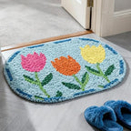 ORIGACH Tulip Latch Hook Rug Kit for Adults Printed Rug Making Kit Handmade Carpet Tapestry Cover with Hook Latch and Preprinted Canvas, Home Arts Crafts Sofa Decor, 20.5x15inch - style: Tulip