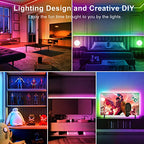 TJOY 50ft Bluetooth LED Strip Lights, Music Sync 5050 LED Light Strip RGB Color Changing LED Lights Strip with Phone Remote, LED Lights for Bedroom Kitchen TV Party TIKTOK DIY (APP+Remote +Mic) - size: 50 ft
