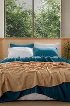 Muslin Blanket - Pure 100% Turkish Cotton Airy Soft Light Versatile Gauze Throw Blanket for Bed, Couch, Sofa (Petrol Blue, Twin XL Size (71" x 95" inch)) - color: Petrol Blue, size: Twin XL Size ( 71" x 95" inch )