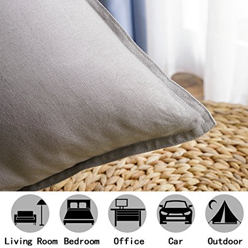 Jeanerlor Solid Cotton Linen Decoration Toss Throw Pillow Sham Cushion Case Special Pillow Cover Delicate Decorative Pillowcase for Children Kid Baby, 18"x18"(45 x 45cm), Silver Grey - color: Silver Grey, size: 18" x 18" (Pack of 1)