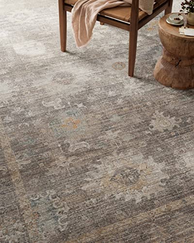 Loloi Magnolia Home by Joanna Gaines Millie Collection MIE-05 Stone/Natural 2'-7" x 14', .25" Pile Height, Runner Rug - color: Stone / Natural, size: 2'7" x 14' (Rectangular)