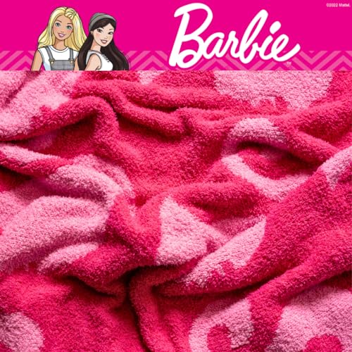 Franco Collectibles Barbie Adult Bedding Soft Cozy Chic Dream Lux Intarsia Knit Throw Blanket, 50 in x 60 in, (Officially Licensed Product) - color: Barbie, size: 50 in x 60 in