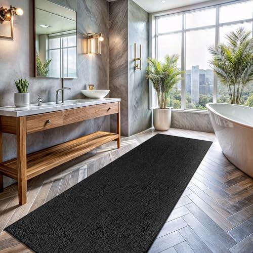 Easy Jute Runner Rug 2x7 Indoor Outdoor Natural Rugs Solid Fiber Rug Woven Area Rug Boho Easy Clean Inside Carpet for Living Room Bedroom Dining Room Hallway or Outdoor Patio Porch (2 X 7 Dark Grey) - color: Dark Grey, size: 2' x 7' (Rectangular)
