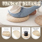 Lineshading 4 Pcs 12 Inch Boho Floor Cushions Classroom Decorations Extra Thick Cattail Grass Corn Double-Layer Flexible Seat Floor Cushions for Classroom Kids Students Learning Daycare School Chair