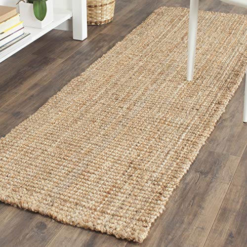 SAFAVIEH Natural Fiber Collection Runner Rug - 2'3" x 7', Natural, Handmade Farmhouse Jute, Ideal for High Traffic Areas in Living Room, Bedroom (NF730C) - color: Natural, size: 2'3" x 7' (Runner)