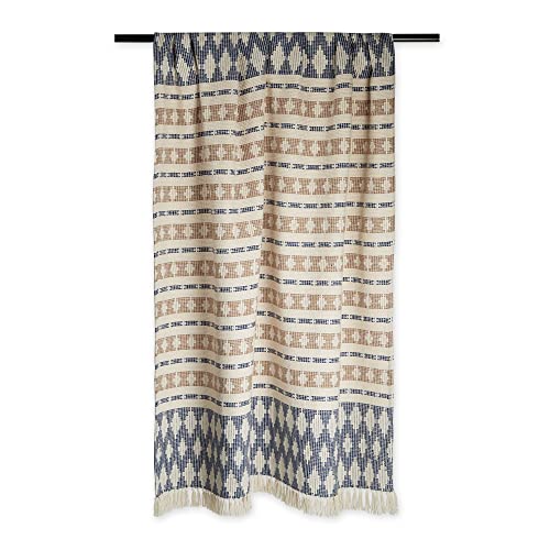 DII California Casual, Colby Southwest Woven Throw, French Blue & Stone, 50x60 - color: French Blue & Stone