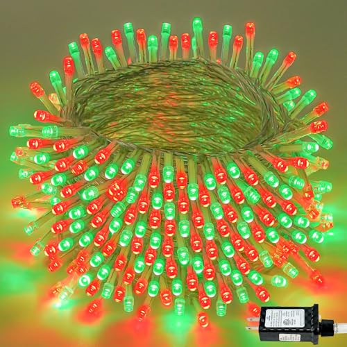 88FT 240LED Extra-Long Connectable String Lights Indoor Outdoor Clear Wire, Red&Green Christmas String Lights, Plug in Twinkle Fairy Light with Timer for Wedding Patio Tree Yard Christmas Decorations - color: Red&Green, size: 240LED
