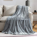 JIAHANNHA Grey Throw Blankets,Fleece Blanket Throw Size 50"×60",Super Soft Cozy Plush Light Grey Blanket for Couch Sofa Bed,Flannel Lightweight Warm Bed Blankets - color: Grey, size: Throw(50"×60")