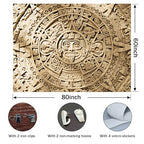 SHRAPHY Aztec Mayan Tapestry, Ancient Civilization History Calendar View Blanket Wall Hanging, Mandala Home Decor Art for Bedroom Living Room Dorm Office 80x60Inches