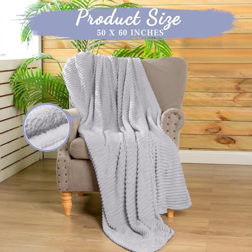 Buryeah 12 Pcs Flannel Throw Blanket Bulk 50 x 60 in Sleepover Blanket Outdoor Wedding Throw Lightweight, Oeko-tex Standard 100 Certified for Sofa Homeless Gifts (Light Gray) - color: Light Gray