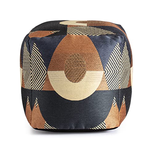 Anji Mountain Square Pouf, Martinique Orange, 18" x 18" x 18", Multicolor - color: Martinique Orange