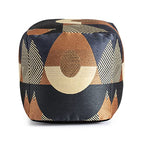 Anji Mountain Square Pouf, Martinique Orange, 18" x 18" x 18", Multicolor - color: Martinique Orange