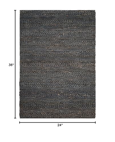 SAFAVIEH Natural Fiber Collection Accent Rug - 2' x 3', Grey, Handmade Jute, Braided Woven Design, Ideal for Entryway, Living Room, Bedroom (NF212G) - color: Grey, size: 2' x 3' (Rectangular)