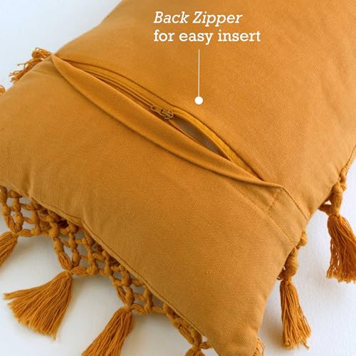 RAJRANG Artisan Gold Lumbar Sofa Pillow Cover - Cotton Rectangle Throw Pillow Covers 20x12 in for Couch, Sofa, Living Room Decor - color: Artisan"s Gold, size: 20" x 12" Rectangular