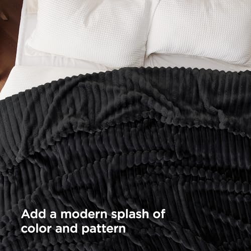 Bedsure GentleSoft King Size Blanket for Bed - Cozy Soft Blankets for Women, Cute Large Fleece Throws for Girls, Black, 108x90 Inches - color: Black, size: King