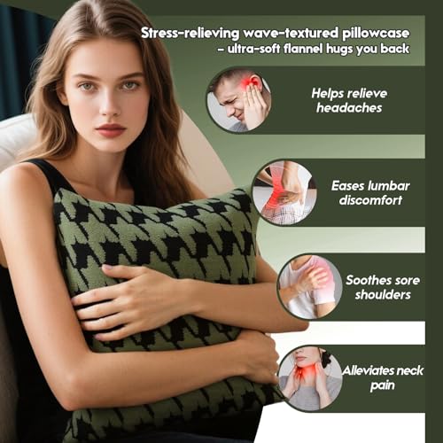 Soft Flannel Lightning Pattern Pillow Covers Decorative Throw Cushion Case for Sofa Couch Living Room with Hidden Zipper - color: Green01