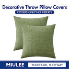 MIULEE Pack of 2 Couch Throw Pillow Covers 16x16 Inch Soft Sage Green Spring Chenille Pillow Covers for Sofa Living Room Solid Dyed Pillow Cases - color: Sage Green, size: 16" x 16" (Pack of 2)