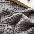 EMME Cotton Throw Blanket for Couch Soft Muslin Blankets 50"x60" Lightweight Breathable Blanket All Season Gauze Blanket, Grey - color: 06 - Grey, size: Throw (50" x 60")