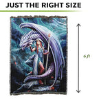 Pure Country Weavers Dragon Mage Woven Blanket by Anne Stokes - Fantasy Gift Cotton Tapestry Throw - Made in The USA - 72" x 54" - color: Dragon Mage, size: 72" x 54"