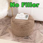 Asuprui 20x14 Inch Unstuffed Ottoman Pouf Cover – Lightweight Foot Rest, Floor Bean Bag Chair, Storage Pouf for Living Room, Bedroom & Balcony (Filler Not Included) (Light Coffee) - color: Light Coffee